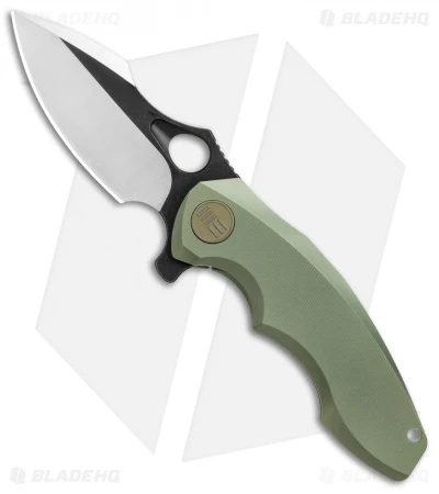 WE Knife Co. 605I Frame Lock Knife Green Titanium (3" Satin, Black) 1 WE Knife Co. 605I Frame Lock Knife Green Titanium (3" Satin, Black)