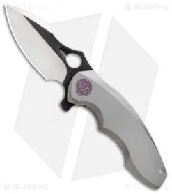 WE Knife Co. 605J Frame Lock Knife Gray Titanium (3" Satin, Black)