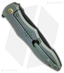 We Knife Co. 613C Frame Lock Knife Green Titanium (4.2" Black) -We Knife Co Shop we knife co 613C green ti black BHQ 51334 er side