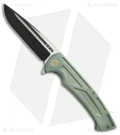 We Knife Co. 614C Frame Lock Knife Green Titanium (4.2" Black/Satin)