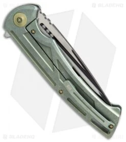 We Knife Co. 614C Frame Lock Knife Green Titanium (4.2" Black/Satin) -We Knife Co Shop we knife co 614C green ti black satin BHQ 51340 er side