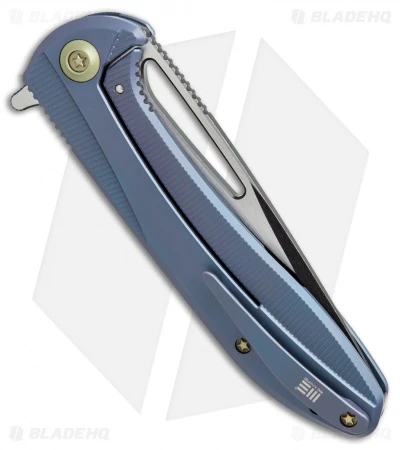 We Knife Co. Cirrus 615C Frame Lock Knife Blue Titanium (3.7" Black/Satin) 3 We Knife Co. Cirrus 615C Frame Lock Knife Blue Titanium (3.7" Black/Satin) - Image 3