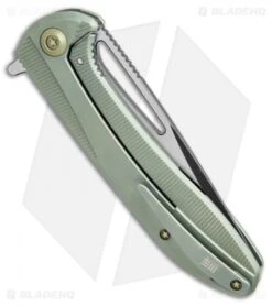 We Knife Co. Cirrus 615E Frame Lock Knife Green Titanium (3.7" Black/Satin) -We Knife Co Shop we knife co cirrus 615E green ti black satin BHQ 51348 er side jr